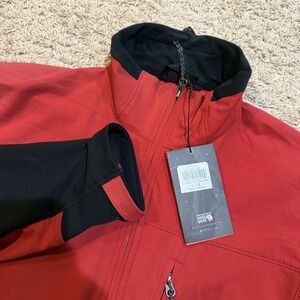 Mountain Hardwear Jacket Mens Large Red Unclassic LT Softshell Fleece Full Zip